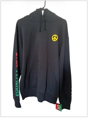 Cross Colours Hoodie Men’s Size M Black Peace Love Equality Graphic Streetwear
